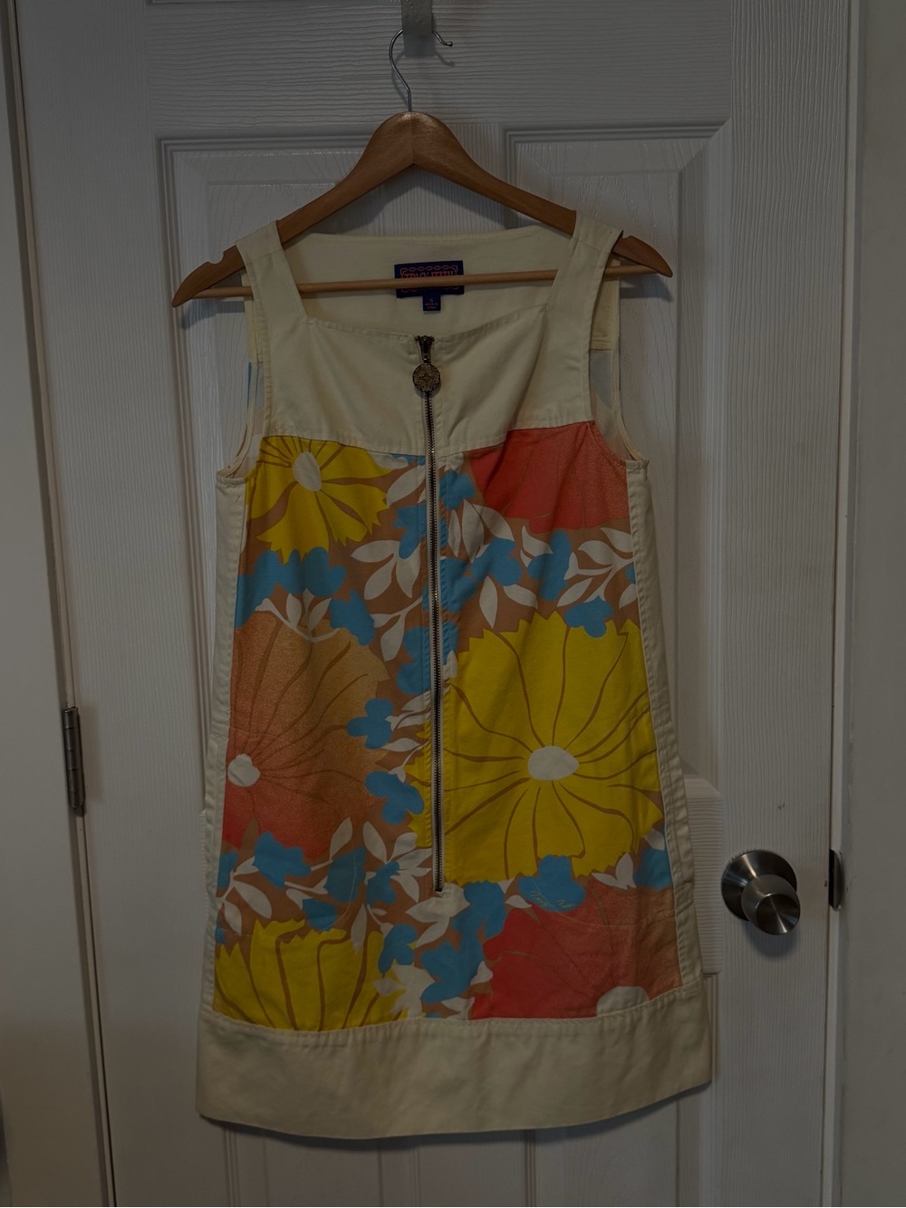 Tracy Feith small Floral Zip-Front Shift dress in Yellow, Coral & Blue